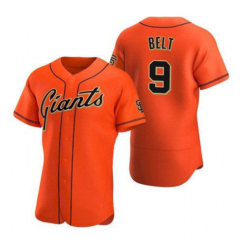 San Francisco Giants #9 Brandon Belt Orange BFRAILEY Alternate Jersey