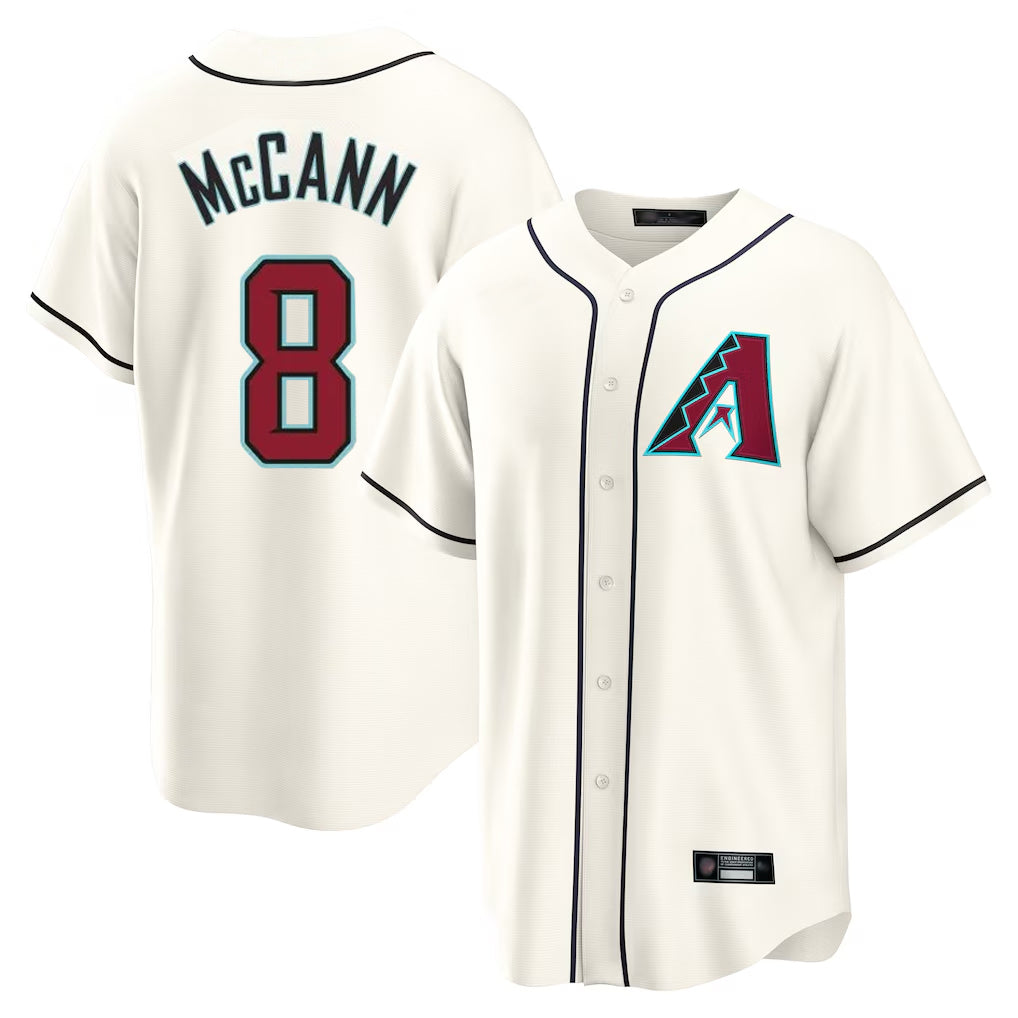 Arizona Diamondbacks #8 James McCann Player Cream BFRAILEY Home Game Stitched Jerseys