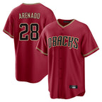 Arizona Diamondbacks #28 Nolan Arenado Player Red BFRAILEY Home Game Stitched Jerseys