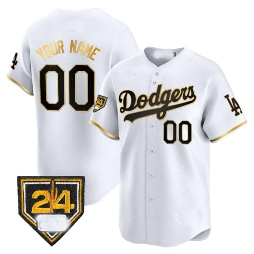 Custom Los Angeles Dodgers 2024 Spring Training Patch Vapor Premier Limited Jersey ¨C White Gold BFRAILEY