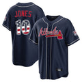Atlanta Braves #10 Chipper Jones Player Navy BFRAILEY USA 250 Fourth Of July Limited Home Game Stitched Jerseys