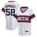 Chicago White Sox #58 Seranthony Dominguez Player White BFRAILEY T-shirt Home Game Stitched Jerseys