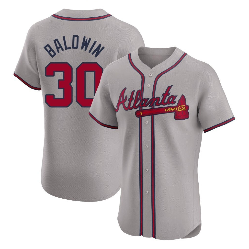 Atlanta Braves #30 Drake Baldwin Player Gray BFRAILEY Limited Elite Home Game Stitched Jerseys