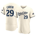 Minnesota Twins #29 Rod Carew Player Cream BFRAILEYHome Limited Elite Stitched Jerseys