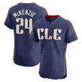 Cleveland Guardians #24 Triston McKenzie Player Navy BFRAILEY City Connect Limited Elite Home Stitched Jerseys