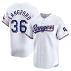 Texas Rangers #36 Wyatt Langford White BFRAILEY Home Limited Player Jersey