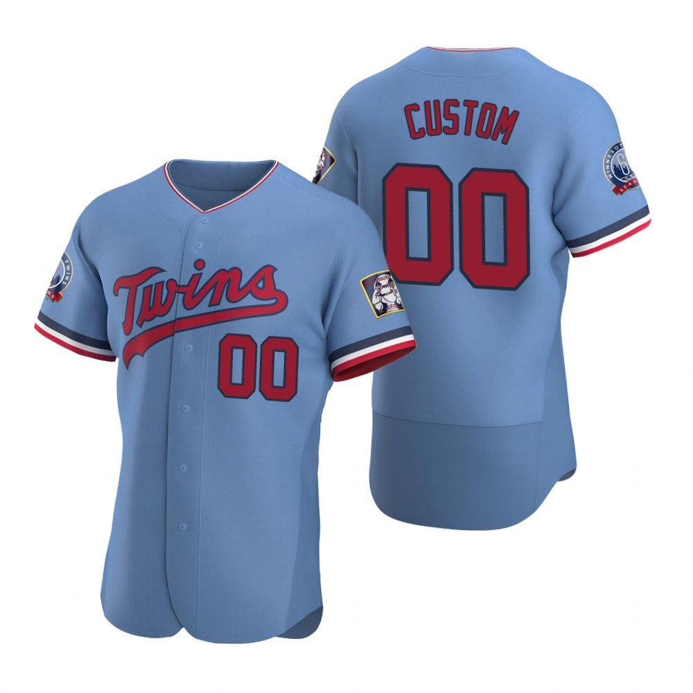 Custom Minnesota Twins Light Blue BFRAILEY Stitched Flex Base Jersey