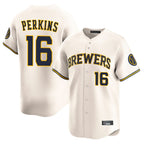 Milwaukee Brewers #16 Blake Perkins Player Cream BFRAILEY Home Limited Game Stitched Jerseys