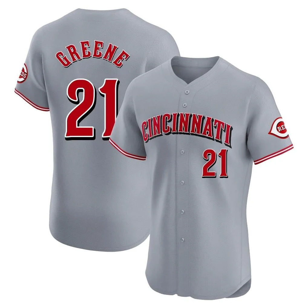 Cincinnati Reds #21 Hunter Greene Player Gray BFRAILEY Limited Elite Home Stitched Jerseys
