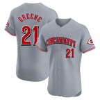 Cincinnati Reds #21 Hunter Greene Player Gray BFRAILEY Limited Elite Home Stitched Jerseys