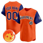 Custom Seattle Mariners x Dragon Ball Royal Orange BFRAILEY Vapor Premier Limited Jersey - All Stitched