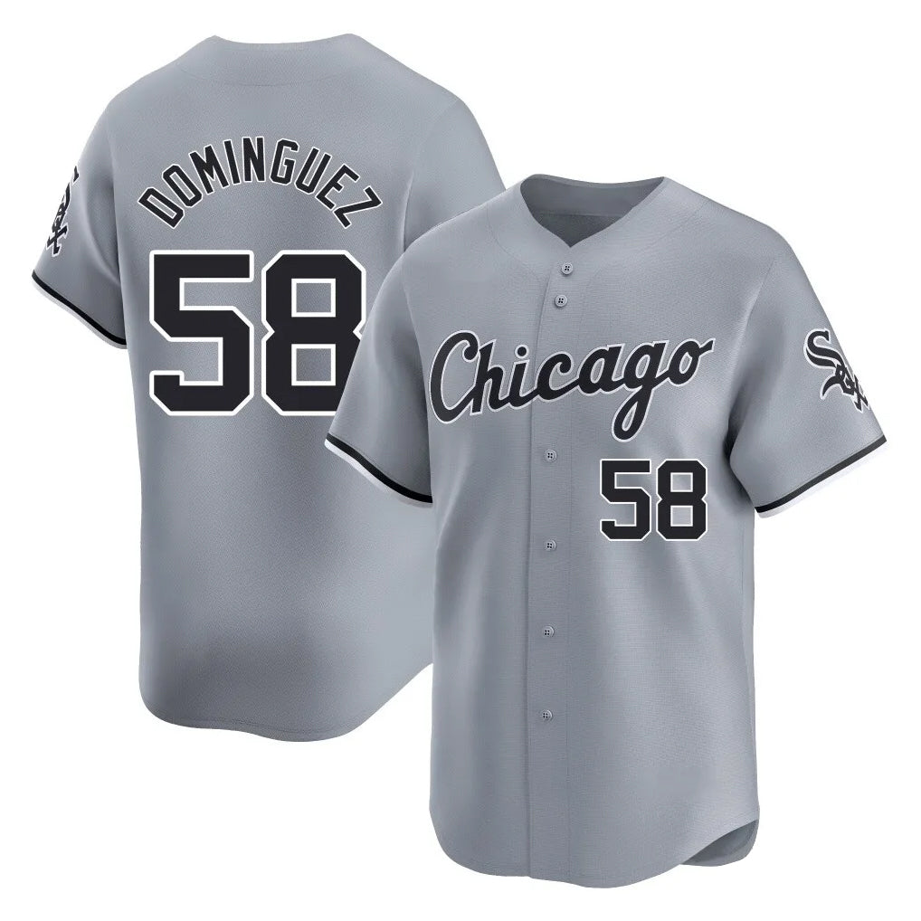 Chicago White Sox #58 Seranthony Dominguez Player Gray BFRAILEY Road Limited Home Stitched Jerseys