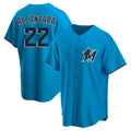 Miami Marlins #22 Sandy Alcantara Player Blue BFRAILEY Home Game Stitched Jerseys