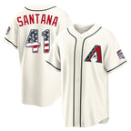 Arizona Diamondbacks #41 Carlos Santana Player Cream BFRAILEY USA 250 Fourth of July Home Game Stitched Jerseys