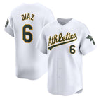 Oakland Athletics #6 Jordan Diaz White BFRAILEY Home Limited Stitched Jersey