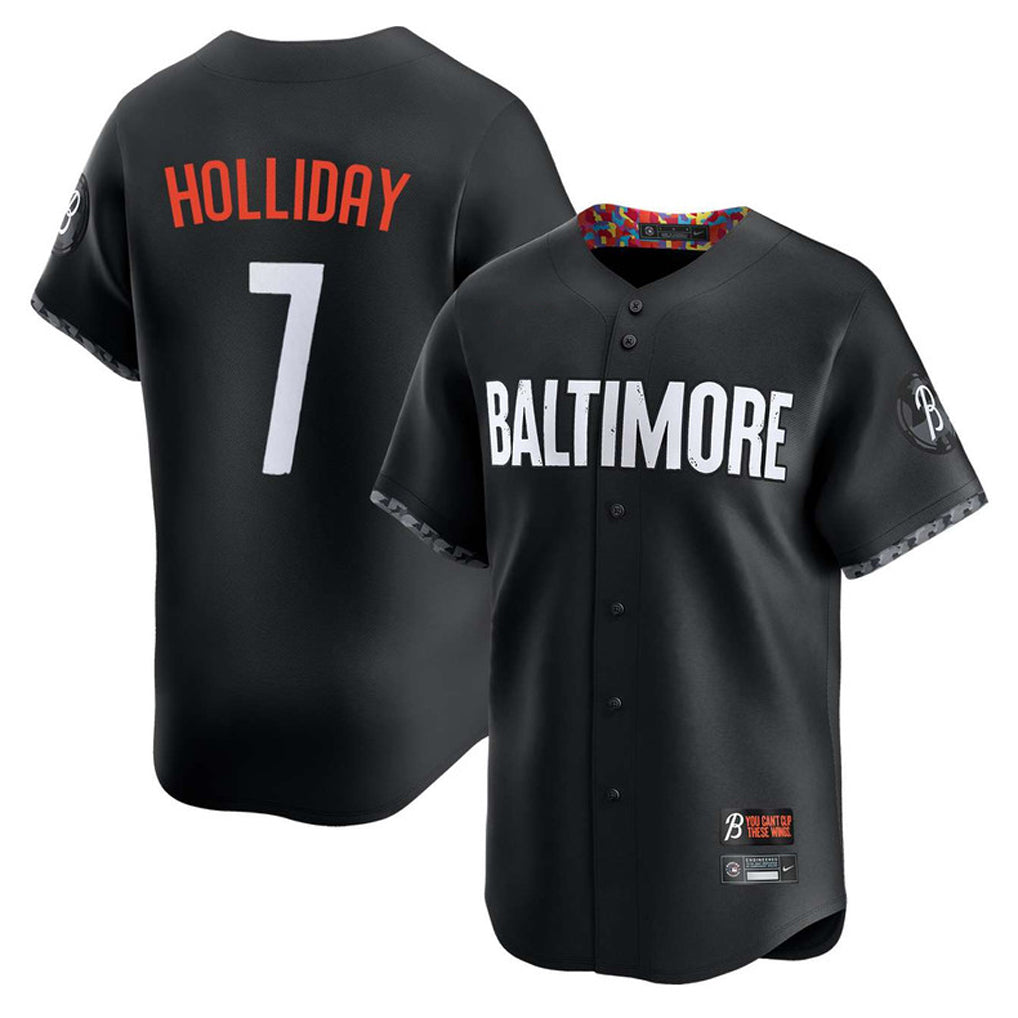 Baltimore Orioles #7 Jackson Holliday Player Black BFRAILEY City Connect Limited Home Game Stitched Jerseys