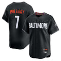 Baltimore Orioles #7 Jackson Holliday Player Black BFRAILEY City Connect Limited Home Game Stitched Jerseys