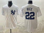 New York Yankees #22 Ben Rice White BFRAILEY Home Stitched Jersey