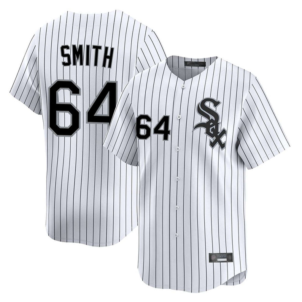 Chicago White Sox #64 Shane Smith Player White BFRAILEY Stripe Limited Home Stitched Jerseys