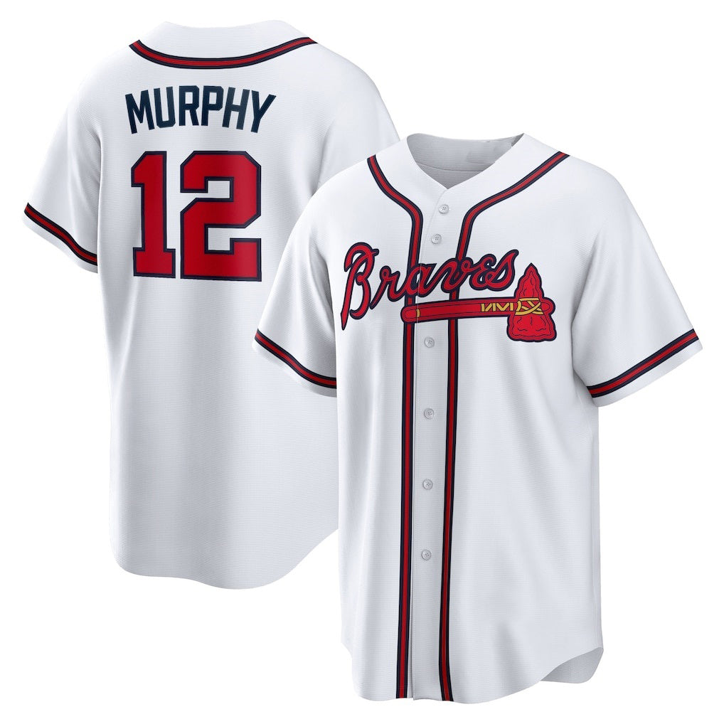 Atlanta Braves #12 Sean Murphy White BFRAILEY Replica Player Jersey