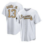 Atlanta Braves #13 Ronald Acuna Jr Player White-Gold BFRAILEY All-Star Home Game Stitched Jerseys