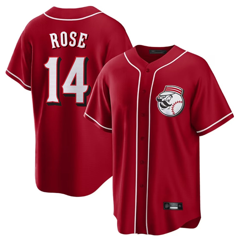 Cincinnati Reds #14 Pete Rose Player Red BFRAILEY Home Game Stitched Jerseys