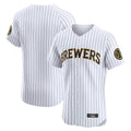 Milwaukee Brewers Blank Player White BFRAILEY Stripes Home Limited Elite Stitched Jerseys