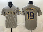 Milwaukee Brewers #19 Robin Yount Grey BFRAILEY Home Limited Stitched Jersey