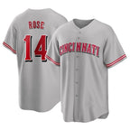 Cincinnati Reds #14 Pete Rose Player Gray BFRAILEY Home Game Stitched Jerseys