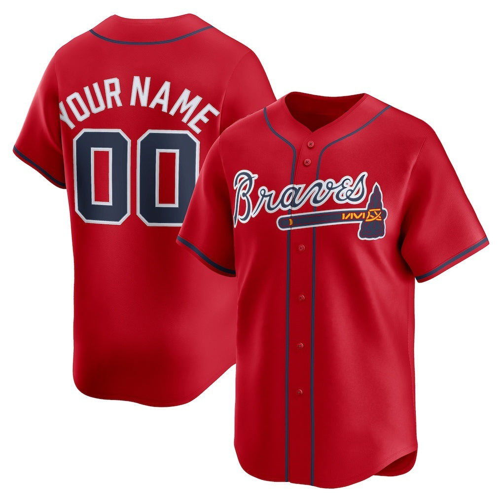 Custom Atlanta Braves Red BFRAILEY Alternate Limited Jersey