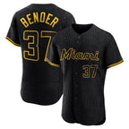 Miami Marlins #37 Anthony Bender Player Black BFRAILEY Snake Skin City Home Limited Elite Stitched Jerseys