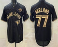 Toronto Blue Jays #77 Louis Varland Black Gold BFRAILEY 2025 American League Champions Limited Jersey