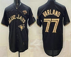 Toronto Blue Jays #77 Louis Varland Black Gold BFRAILEY 2025 American League Champions Limited Jersey