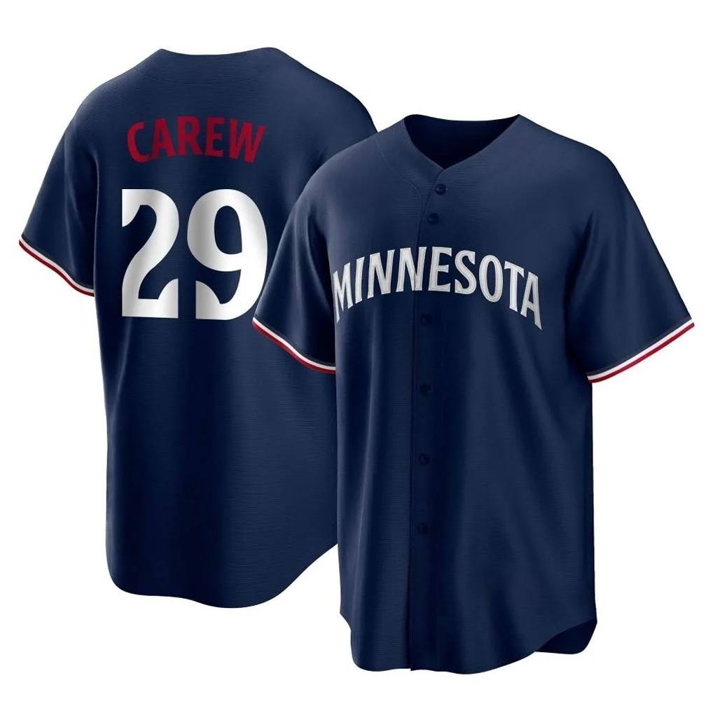 Minnesota Twins #29 Rod Carew Player Navy BFRAILEYReplica Alternate Home Stitched Jerseys