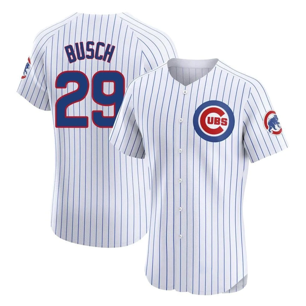 Chicago Cubs #29 Michael Busch Player White BFRAILEY Limited Elite Home Game Stitched Jerseys