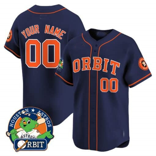Custom Houston Astros Orbit Patch Vapor Premier Limited Jersey ¨C Navy BFRAILEY