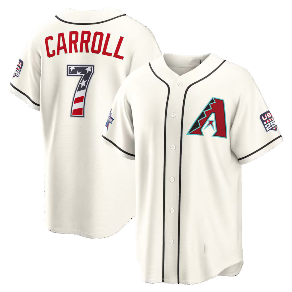 Arizona Diamondbacks #7 Corbin Carroll 2026 All-Star Edition Stars & Stripes Cream BFRAILEY Stadium Jersey
