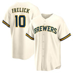Milwaukee Brewers #10 Sal Frelick Cream BFRAILEY Home Replica Player Jersey