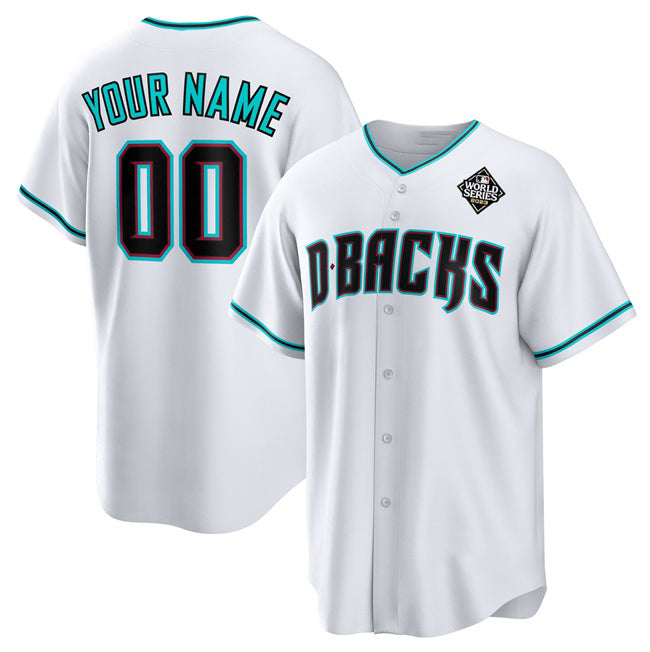 Custom Arizona Diamondbacks Active Player White BFRAILEY 2023 World Series Cool Base Stitched Jersey