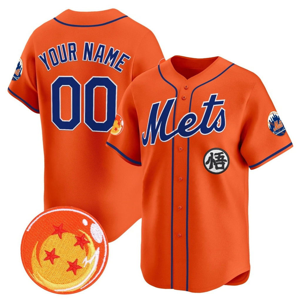 Custom New York Mets x Dragon Ball Orange BFRAILEY Vapor Premier Limited Jersey - All Stitched