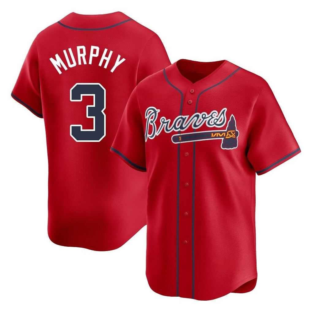Atlanta Braves #3 Dale Murphy Player Red BFRAILEY Limited Home Game Stitched Jerseys