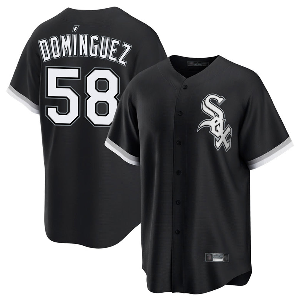 Chicago White Sox #58 Seranthony Dominguez Player Black BFRAILEY Home Game Stitched Jerseys