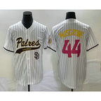 San Diego Padres #44 Joe Musgrove White BFRAILEY Pinstripe 2023 City Connect Cool Base Stitched Jersey 2