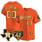 Custom Houston Astros 2024 Jackie Robinson Patch Vapor Premier Limited Jersey ¨C Orange BFRAILEY