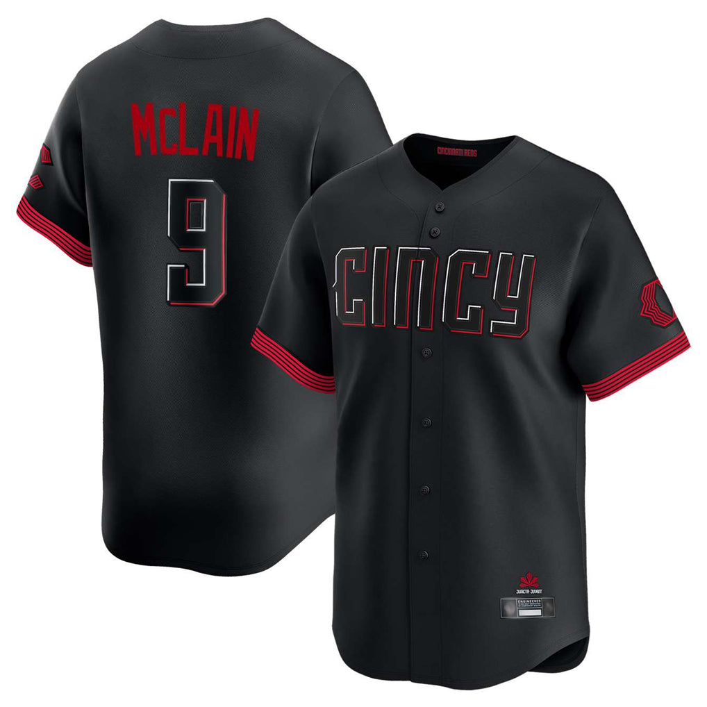 Cincinnati Reds #9 Matt McLain Player Black BFRAILEY City Connect Home Limited Stitched Jerseys