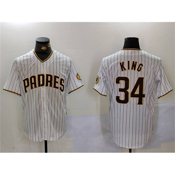 San Diego Padres #34 Michael King White BFRAILEY Cool Base Stitched Jersey