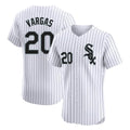 Chicago White Sox #20 Miguel Vargas Player White BFRAILEY Stripe Limited Elite Home Stitched Jerseys