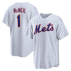 New York Mets #1 Jeff McNeil White BFRAILEY Home Replica Player Jersey