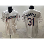 San Diego Padres #31 Dave Winfield White BFRAILEY Throwback With Patch Cool Base Stitched Jersey