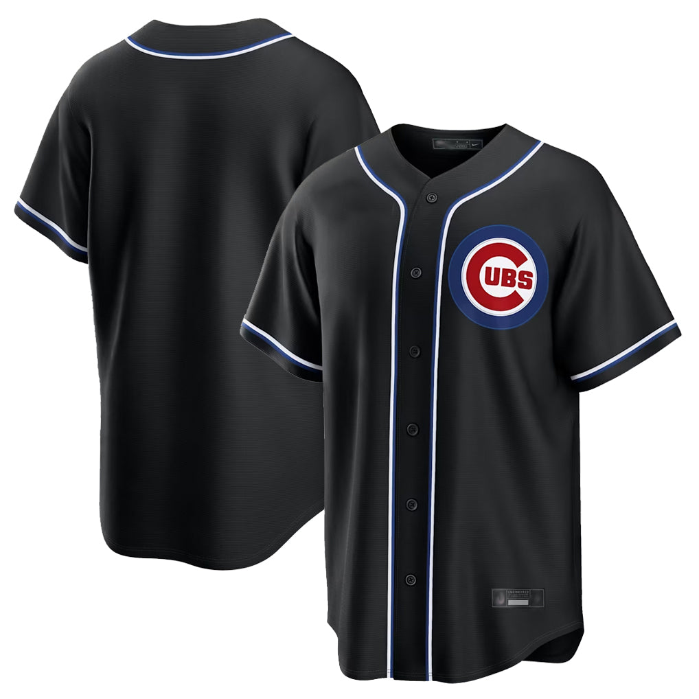 Chicago Cubs Black BFRAILEY Home Game Blank Player Stitched Jerseys